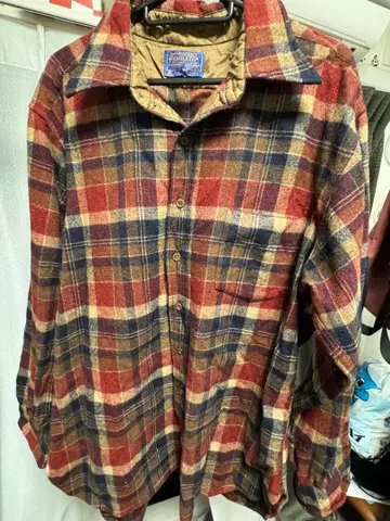 Pendleton 긴팔 플란넬 셔츠 레드 네이비 체크