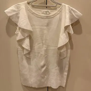 M-PREMIER 프릴 반팔 상의 38 화이트