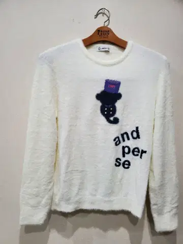 and per se M 사이즈 긴팔 니트 스웨터 화이트 여성용