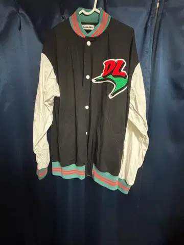 DUALISM 바시티 자켓 XL 블랙/화이트/그린/빨간색