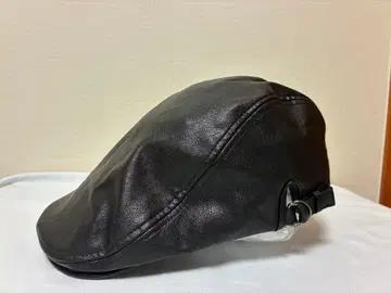 가죽 블랙 헌팅모 사이드 버클 포함