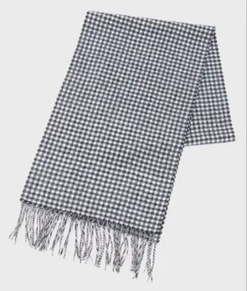 다케오 키쿠치 새상품 남성용 캐시미어 머플러 (체크/블랙)