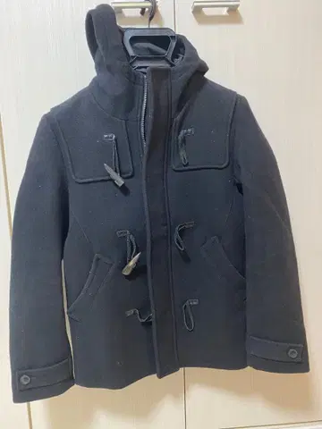 STUDIOS 후드 부착 더플 코트 블랙