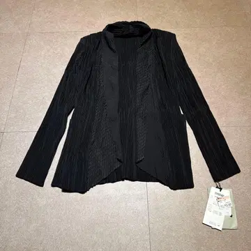 Emsense 여성복 셔츠 블라우스 플리츠 블랙 블랙 새상품 L