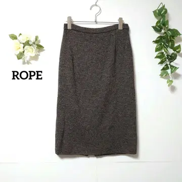 로페 니트 무릎 아래 기장 스커트 울 100% 백 슬릿