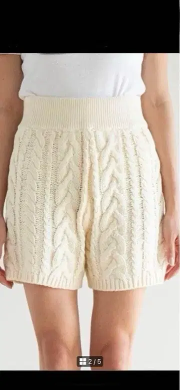 [ 즉시 발송 ] 시루무린 케이블 니트 숏팬츠 아이보리 M 사이즈