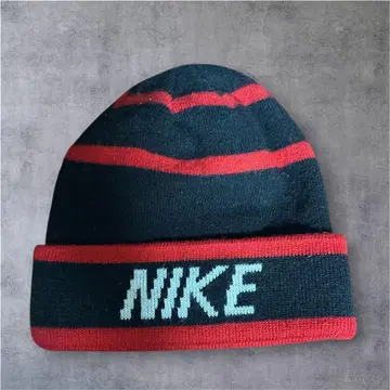 NIKE 니트 모자 레드 블랙