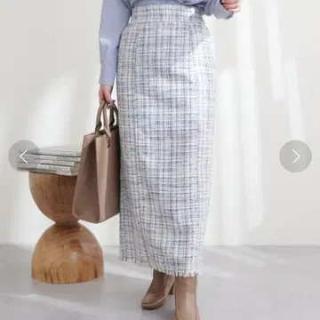 natural couture 트위드 롱 스커트 길이 조절 스커트