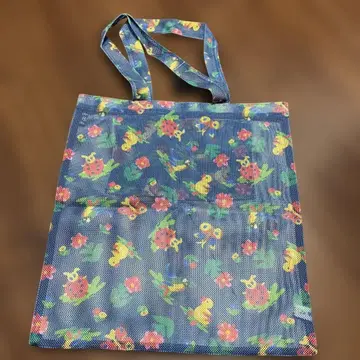 페이라&꽃무늬 메쉬 토트백 네이비 계열