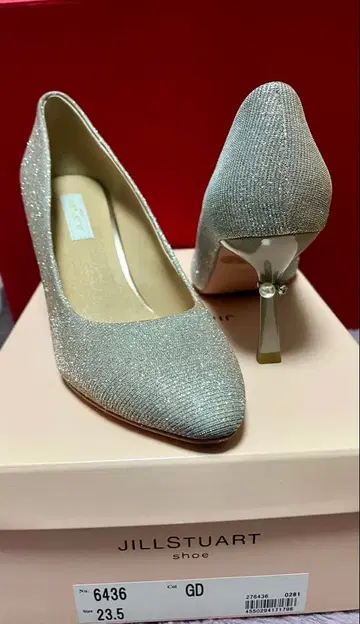 JILLSTUART 실버 글리터 펌프스 23.5