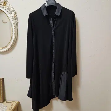 토쿠코 블랙 긴팔 튜닉 프릴