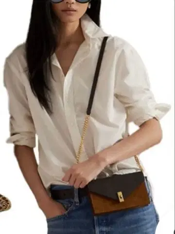 폴로 랄프로렌 가죽 스웨이드 체인 숄더백