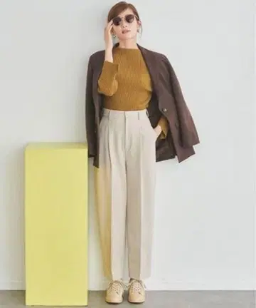 새상품 emmi atelier 에미 스트레치 더블 크로스 팬츠