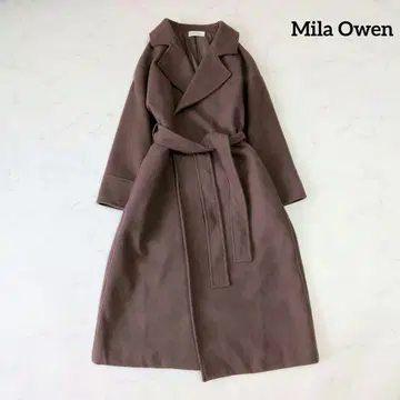 미라 오웬 롱 코트 벨트 포함 가운 브라운 F