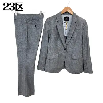 [새상품급] 23구 수트 셋업 상의 36 하의 38 그레이 스트라이프