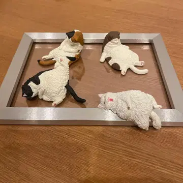 리얼 고양이 피규어 4체 세트