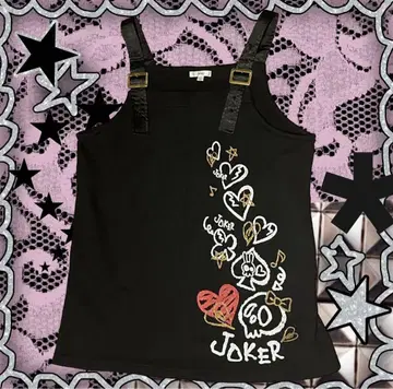 조커 그래픽 탱크탑 블랙 Y2K