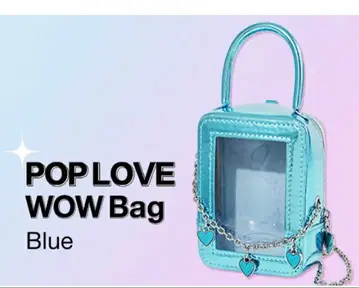 35) POPMART 파우치 백 숄더 블루 오로라