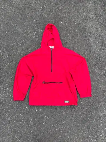 L.L.Bean 레드 나일론 자켓 아노락 후드티 Tech