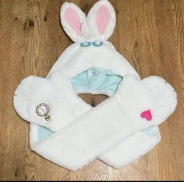 디즈니 화이트래빗 앨리스 팬 머플러 캡