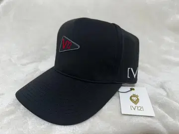 [ 새상품 미사용 ] V12 FLAG LOGO CAP 블랙