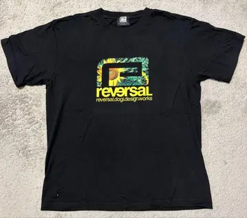 reversal 꽃무늬 로고 T셔츠 블랙 L사이즈