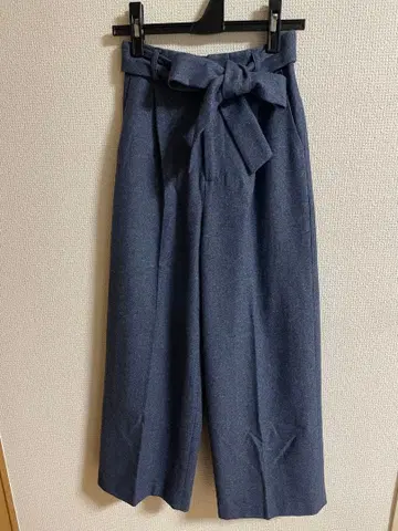 새상품급 다크 블루 와이드 팬츠 리본 포함