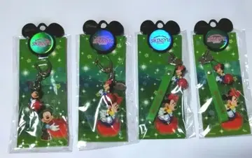 신슈 한정판 디즈니 키링과 스트랩 4개 세트 지역 한정 빨간 사과