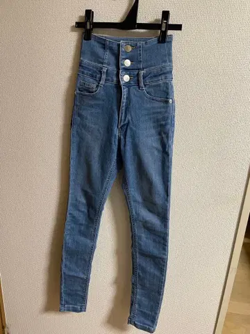 새상품급 ELDER 하이웨스트 스키니 데님 라이트 블루