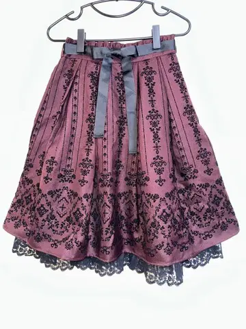 axes femme 꽃 플로키 프린트 스커트