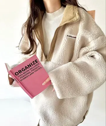 [ 자바 JAVA 별주 ] 리버서블 하프 지퍼 나일론 보아 블루종