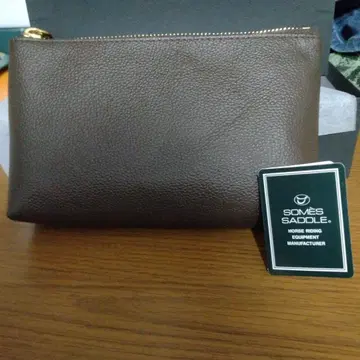 SOMES SADDLE 브라운 가죽 파우치