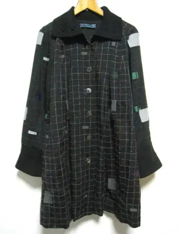 엠앤드쿄코 실크 혼방 패치워크 디자인 코트 사이즈 1 일본제