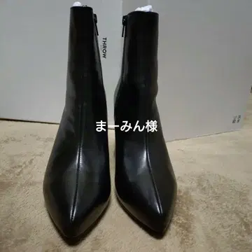 숏부츠 블랙 가죽 throw