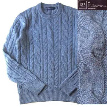 새상품급 GAP 갭 피셔맨 스웨터 라무즈 울 블루 계열 M