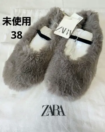 미사용 택 포함 자라 복슬복슬 퍼 신발 38 그레이