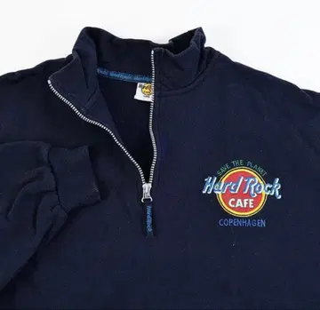 새상품급 하드 록 카페 하프 지퍼 맨투맨 L 코펜하겐 네이비