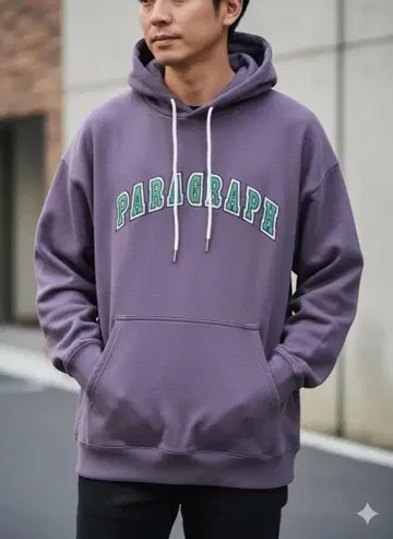 PARAGRAPH 패러그래프 후드티 후디 한국 자수 퍼플 로고