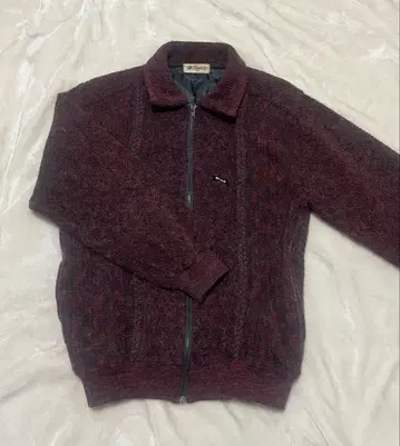 Zeazip 와인 레드 니트 스웨터