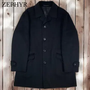 11M370 ZEPHYR 더반 블랙 캐시미어 100% 롱 코트