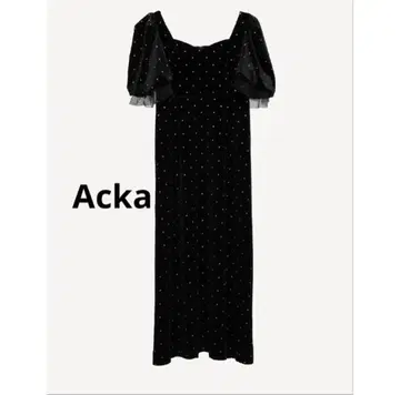 ACKA bijou dot velours dress