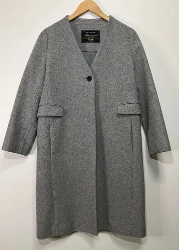 SLOBE IENA 울 V넥 노카라 코트 히요쿠 그레이 사이즈 36