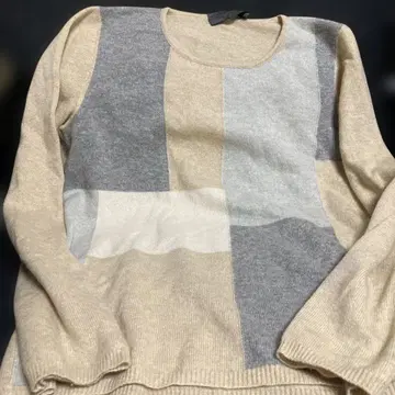 이탈리아제 캐시미어 100% 레 코팡 긴팔 패치워크 니트 42
