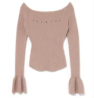 andmary Flora knit tops pink beige