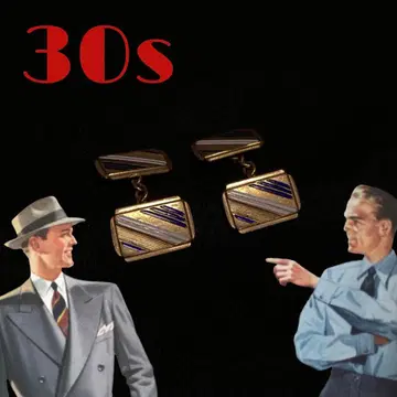 빈티지 넥타이 커프스 에나멜 전전 수트 스트라이프 레트로 쇼와