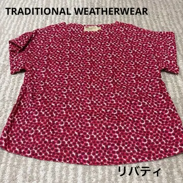 트래디셔널 웨더웨어 린넨 리버티 패턴 풀오버 블라우스