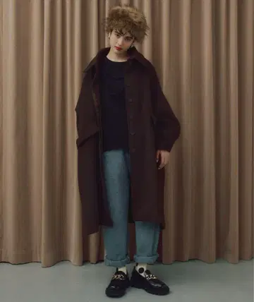 manana suerte 울 오버 사이즈 롱 코트