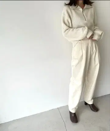 viaj 하프 지퍼 와플 니트 CANALJEAN