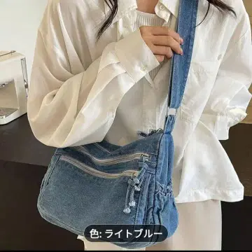 라이트 블루 숄더백 데님