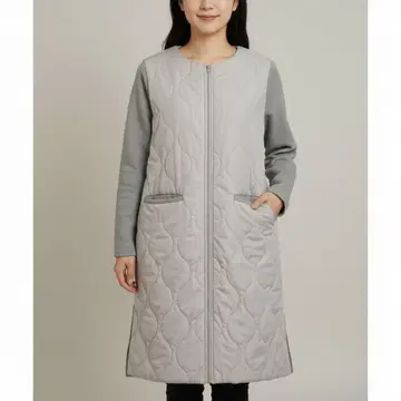 부즈루드 퀼팅 충전솜 롱 기장 자켓 여성용 긴팔 38